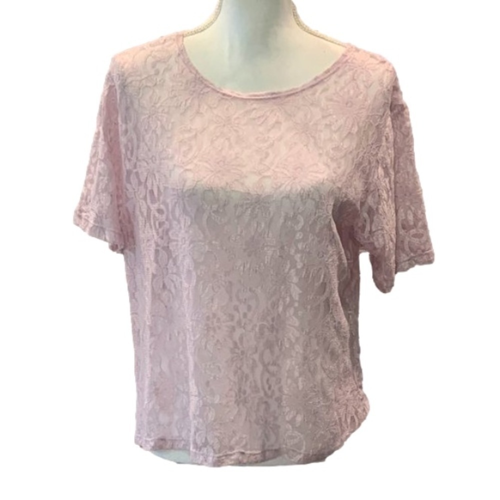 VINTAGE WILLOW RIDGE Lace Short Sleeve Top